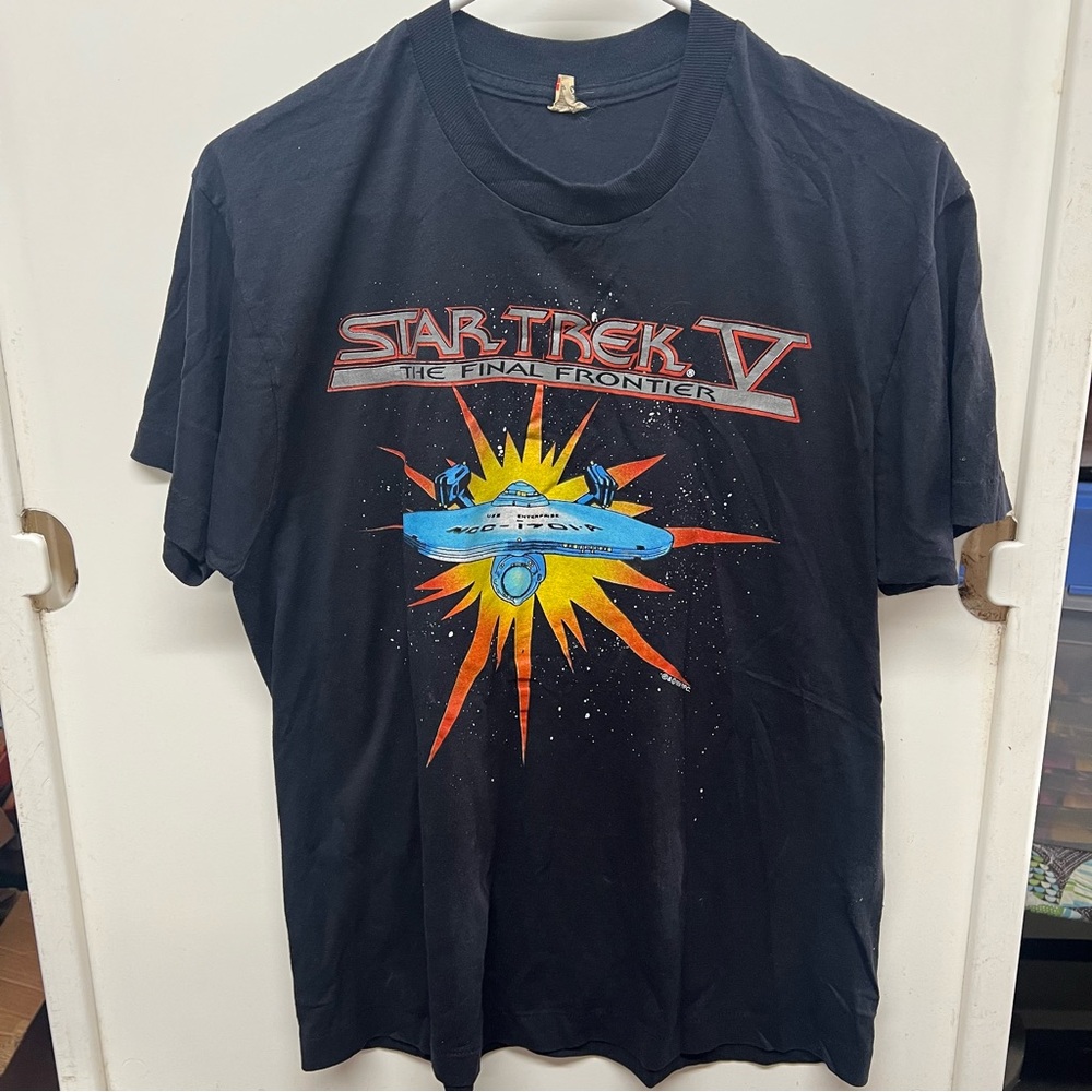 Vintage Star Trek V The Final Frontier Promo T- Shirt 1989 Movie Sci-Fi Size L